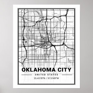 Affiche Oklahoma City Oklahoma USA Travel City Map