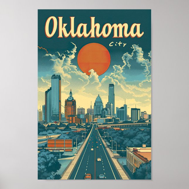 Affiche Oklahoma City USA célèbre Travel Place (Devant)