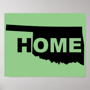 Affiche Oklahoma Maison Loin de l'État Signe