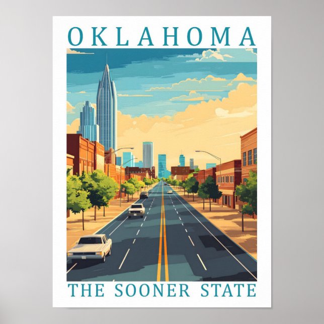 Affiche Oklahoma the Sooner State USA Travel Place (Devant)