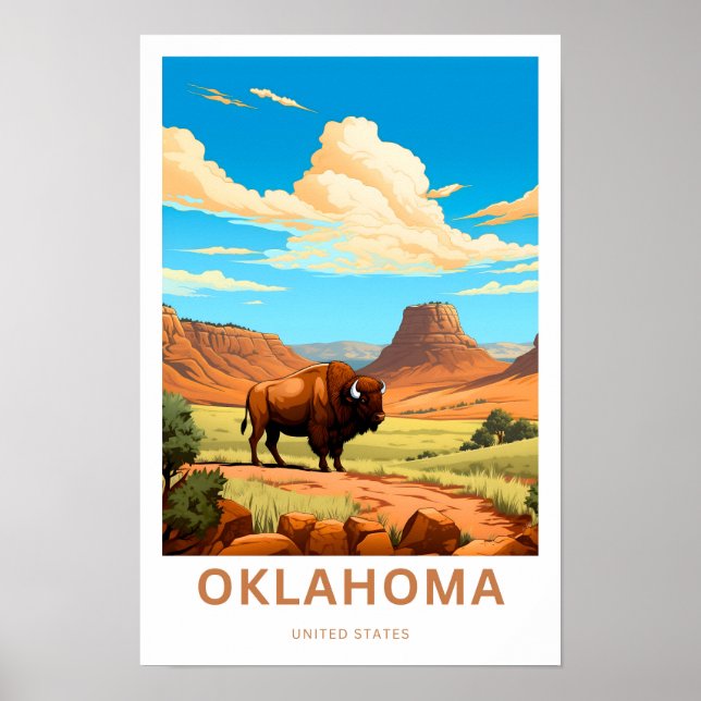 Affiche Oklahoma United States Travel Print (Devant)