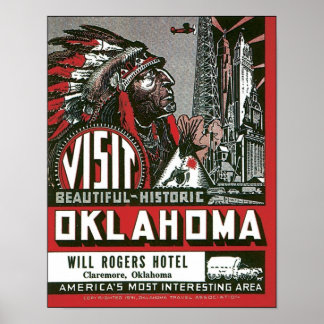 Affiche Oklahoma Will Rogers Hotel, Claremore Oklahoma
