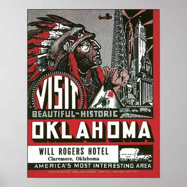 Affiche Oklahoma Will Rogers Hotel, Claremore Oklahoma (Devant)