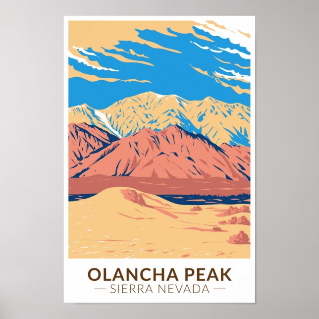 Affiche Olancha Peak Sierra Nevada Californie Vintage (Devant)