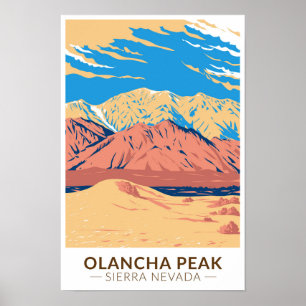 Affiche Olancha Peak Sierra Nevada Californie Vintage