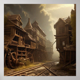 Affiche Old Abandon parc ferroviaire belle