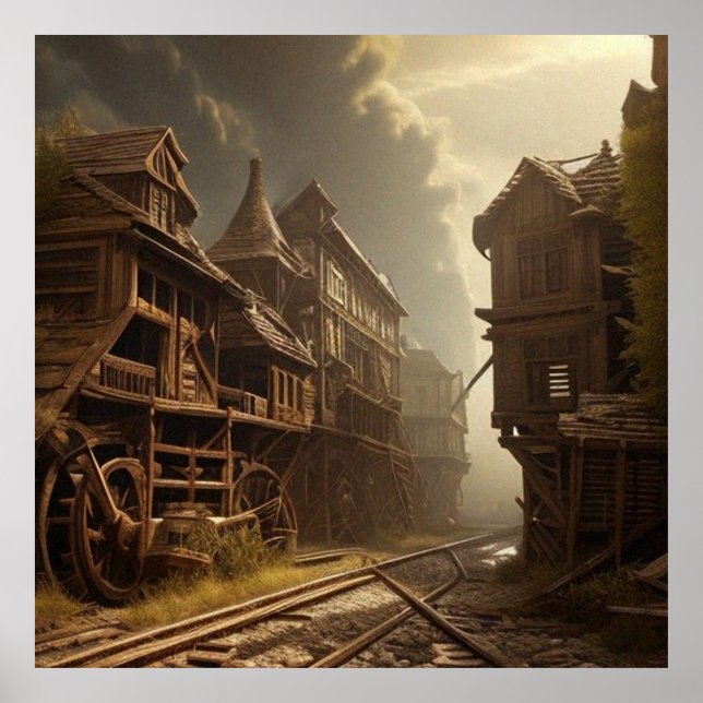 Affiche Old Abandon parc ferroviaire belle (Devant)