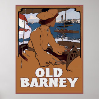 Affiche OLD BARNEY, Barnegat Lighthouse Vintage Style