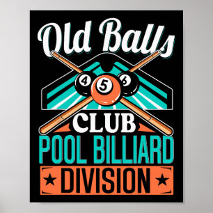 Affiche Old Club Pool 8 Ll Billard Division For Men Cadeau