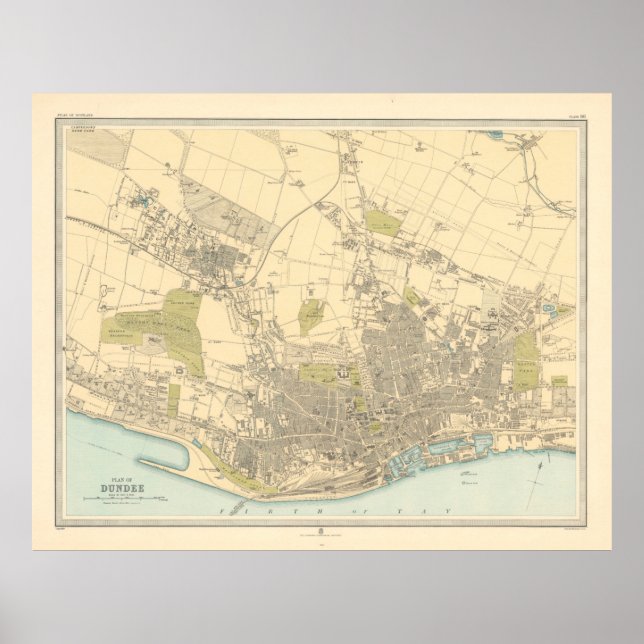 Affiche Old Dundee Scotland Map (1912)  (Devant)