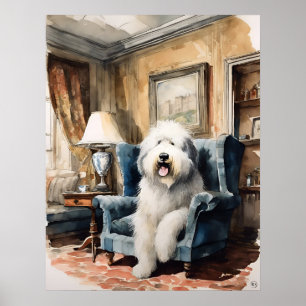 Affiche Old English Sheepdog - Chien Art Imprimer