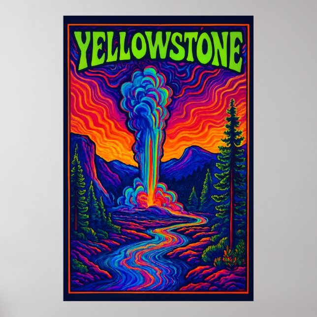 Affiche Old Faithful Psychedelique (Devant)