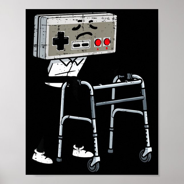 Affiche Old Gaming Controller Walker Funny Gamer Men Women (Devant)