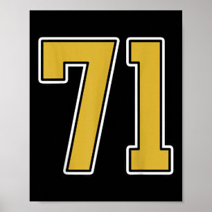 Affiche Old Gold Black White Srts Numéro 71 Jersey Uniform