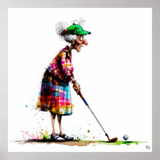 Affiche Old Golfer - Art Print