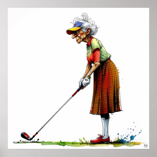 Affiche Old Golfer - Art Print (Devant)