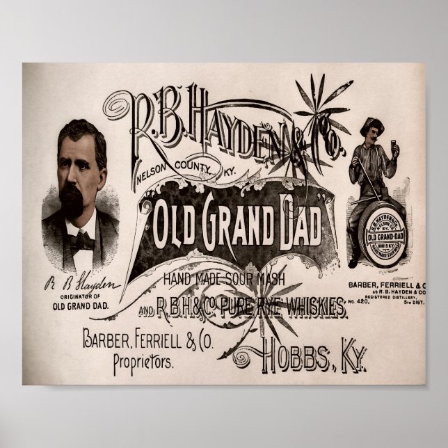 Affiche Old Grand Dad Whiskey au Mash aigre (Devant)