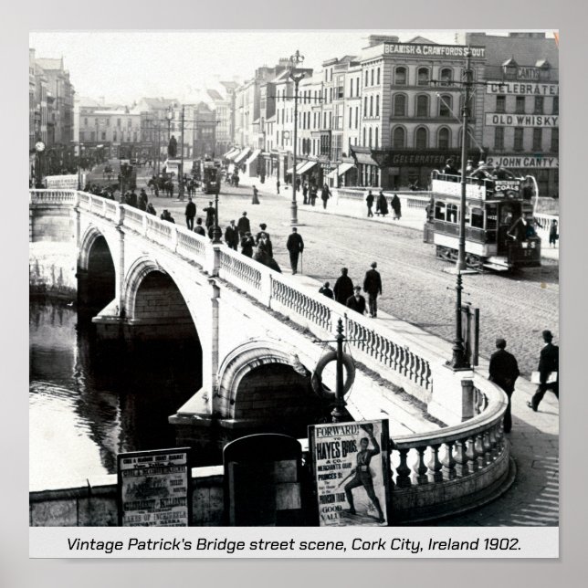Affiche Old Ireland, Patrick's Bridge en 1902, Cork City (Devant)