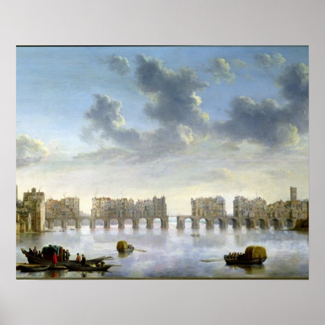 Affiche Old London Bridge (pétrole), c.1630 (Devant)