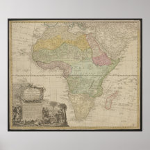 Old Map of Africa, Africa Print, 1737