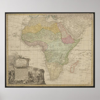 Affiche Old Map of Africa, Africa Print, 1737