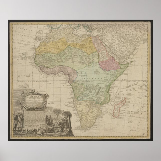 Affiche Old Map of Africa, Africa Print, 1737 (Devant)