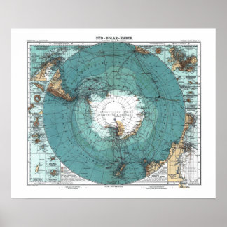 Affiche Old Map of Antarctica