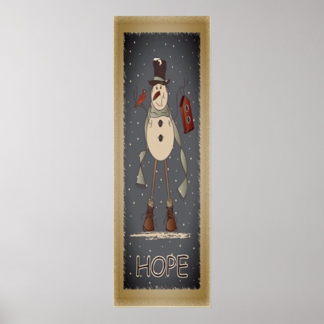 Affiche Old Mode Hope Snowman | Noël (Devant)