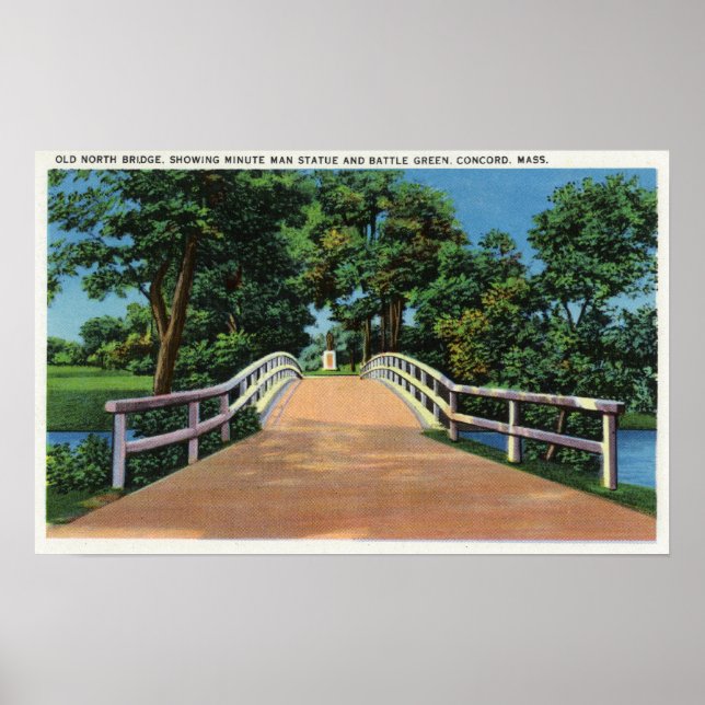 Affiche Old North Bridge Vue de Minute Man Statue (Devant)