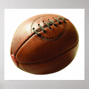 Affiche Old Rugby Ball Print