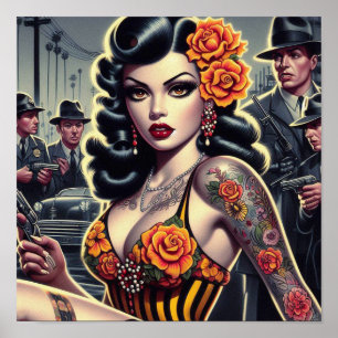 Affiche Old School mignonne Goth Girl