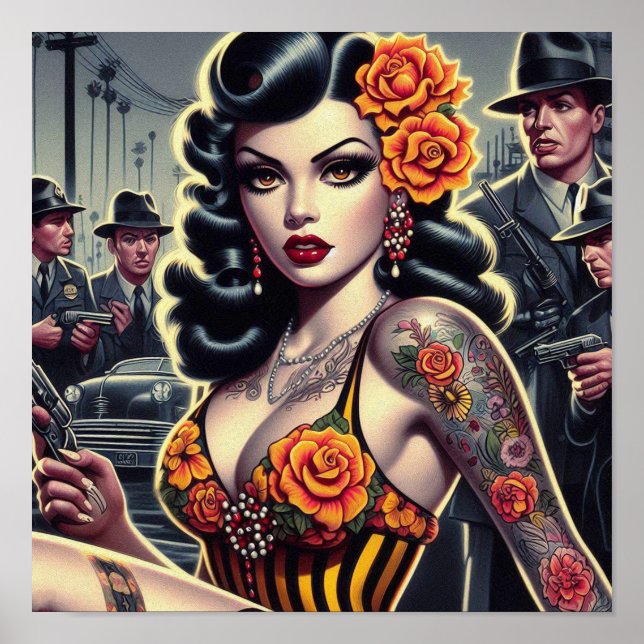 Affiche Old School mignonne Goth Girl (Devant)