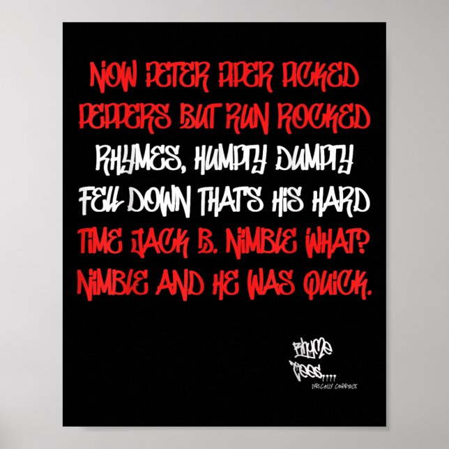 Affiche Old School Rap Hip hop Peter Piper Citation 80s D  (Devant)