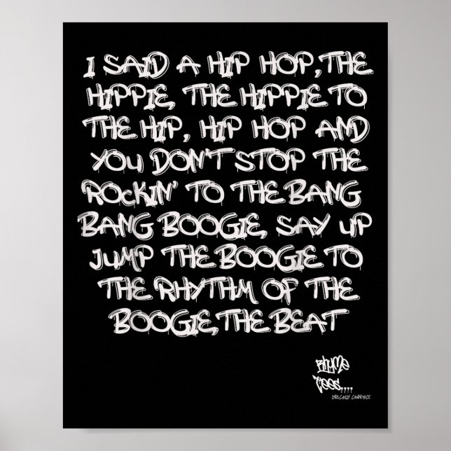 Affiche Old School Skool Rap Hip hop Merch Citation lyriqu (Devant)