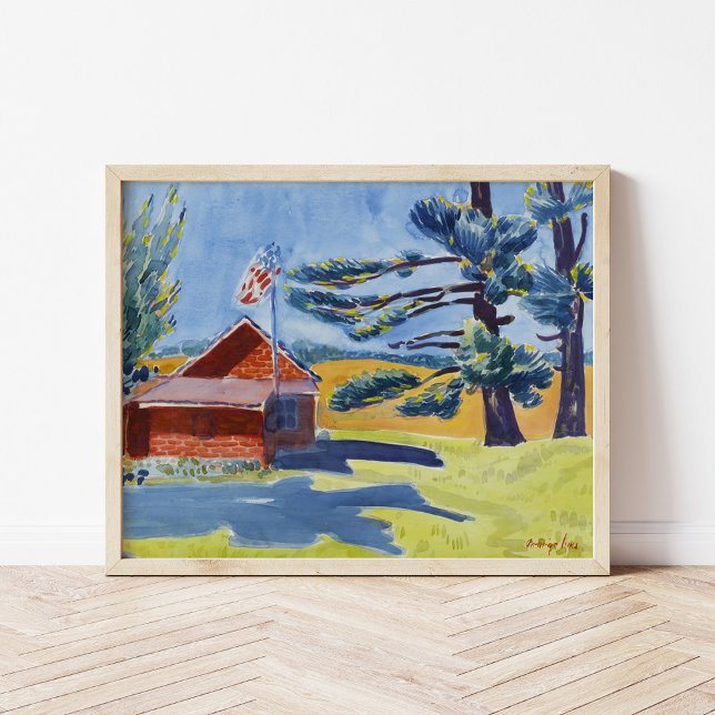 Affiche Old Schoolhouse, Ryders | George Luks (Créateur téléchargé)