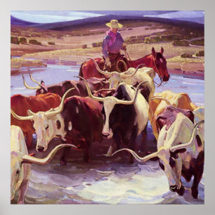 Affiche "Old Texas" par W Herbert Dunton