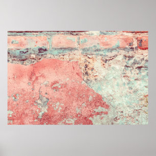 Affiche Old textured concrete wall with natural defects. S
