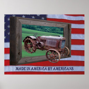 AFFICHE OLD TRACTOR DRIVING OUT OF FRAME-POSTER