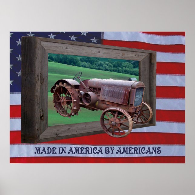 AFFICHE OLD TRACTOR DRIVING OUT OF FRAME-POSTER (Devant)