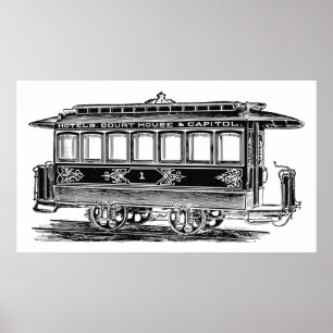 Affiche Old tram   Streetcar    