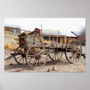 Affiche Old Wagon à Belmont Ghost Town, Centre du Nevada