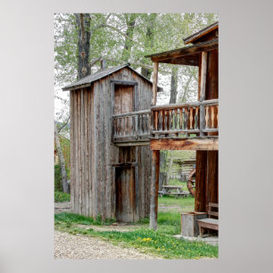 Affiche Old West 2 Story Montana Outhouse