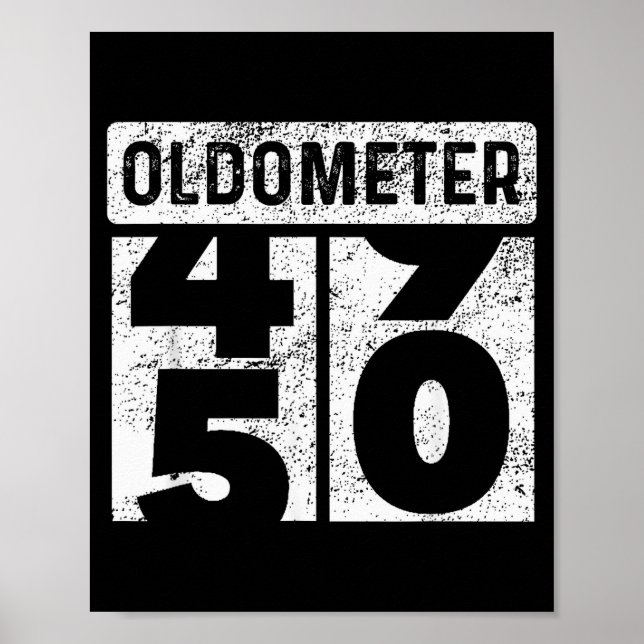 Affiche Oldometer Odometer Funny 50th Birthday Gift 50 Yrs (Devant)