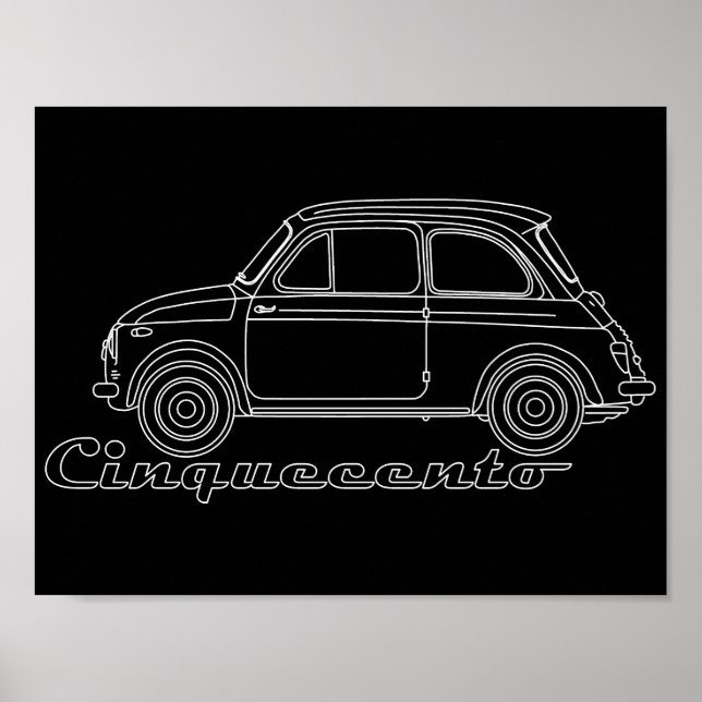 Affiche Oldtimer Fiat Cinquecento (Devant)
