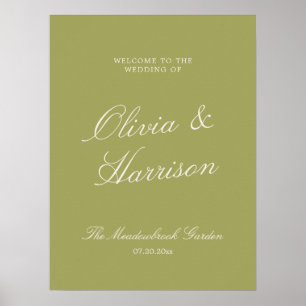 Affiche Olive Estate Calligraphie Mariage Bienvenue