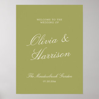 Affiche Olive Estate Calligraphie Mariage Bienvenue