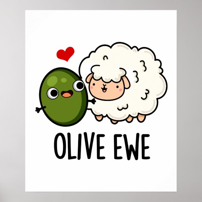 Affiche Olive Ewe drôle Amour Pun (Devant)