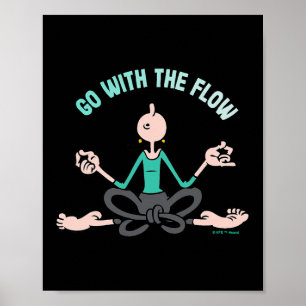 Affiche Olive Oyl allez avec le courant' Yoga pour la Jour