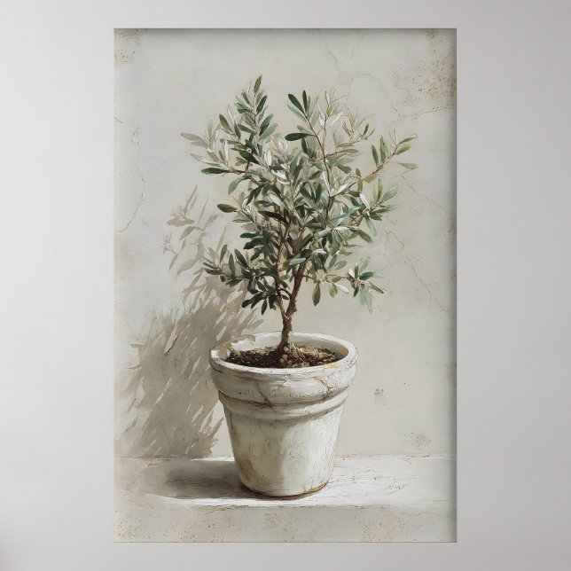 Affiche Olive Tree Print, Spring Landscape Digital, 19th (Devant)