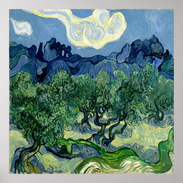 Affiche Olive Trees par Vincent van Gogh (Devant)